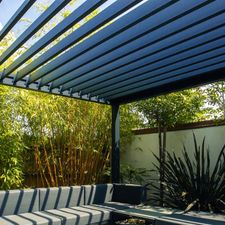 Motorised Aluminium Pergola Living Pod roof slats open